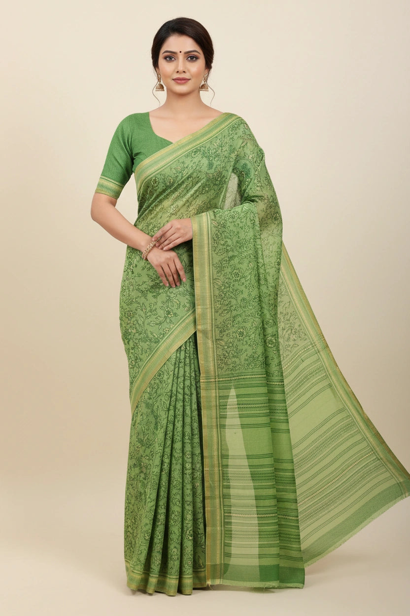Everyday Lightweight Chiffon Printed Saree - polyester Indian ethnic wear by Rangoli