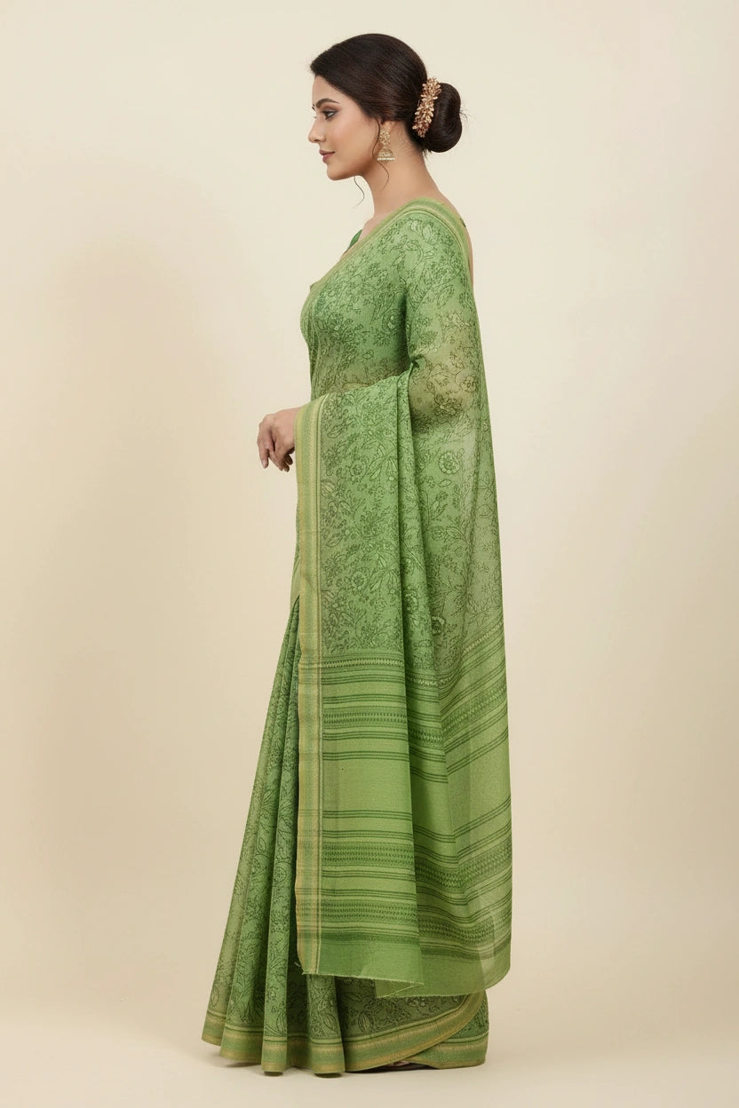 Everyday Lightweight Chiffon Printed Saree - polyester Indian ethnic wear by Rangoli