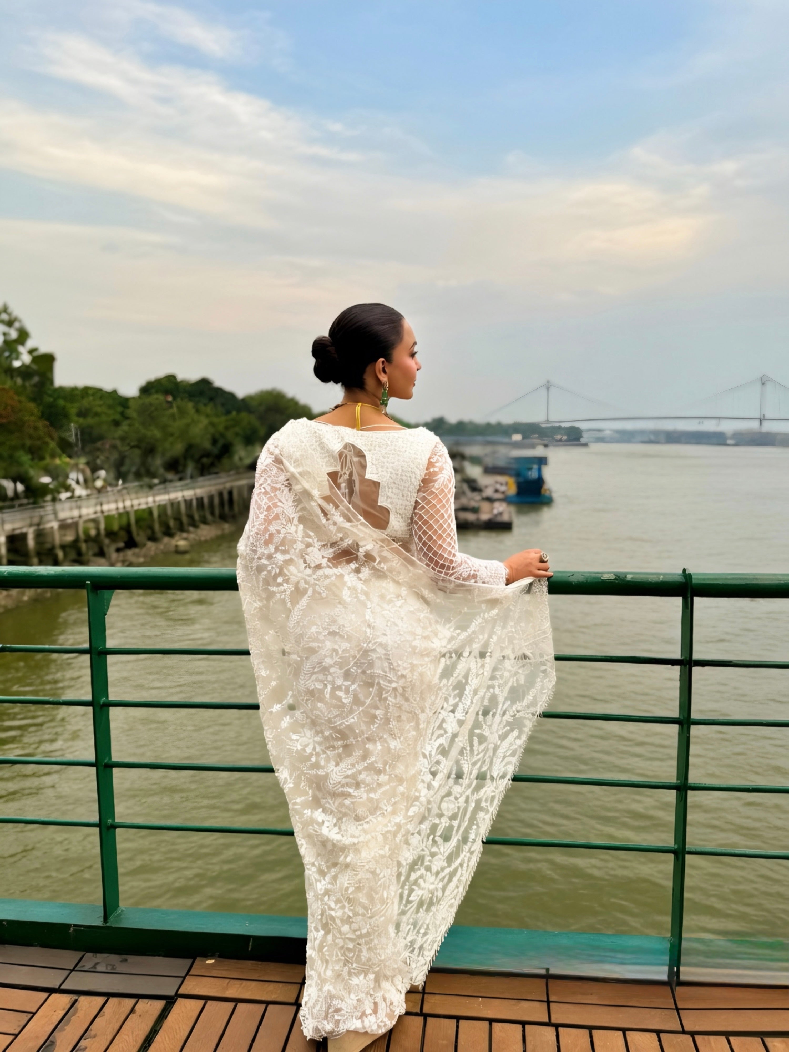 White Floral Lace Saree and Designer Party Wear Saree for Women