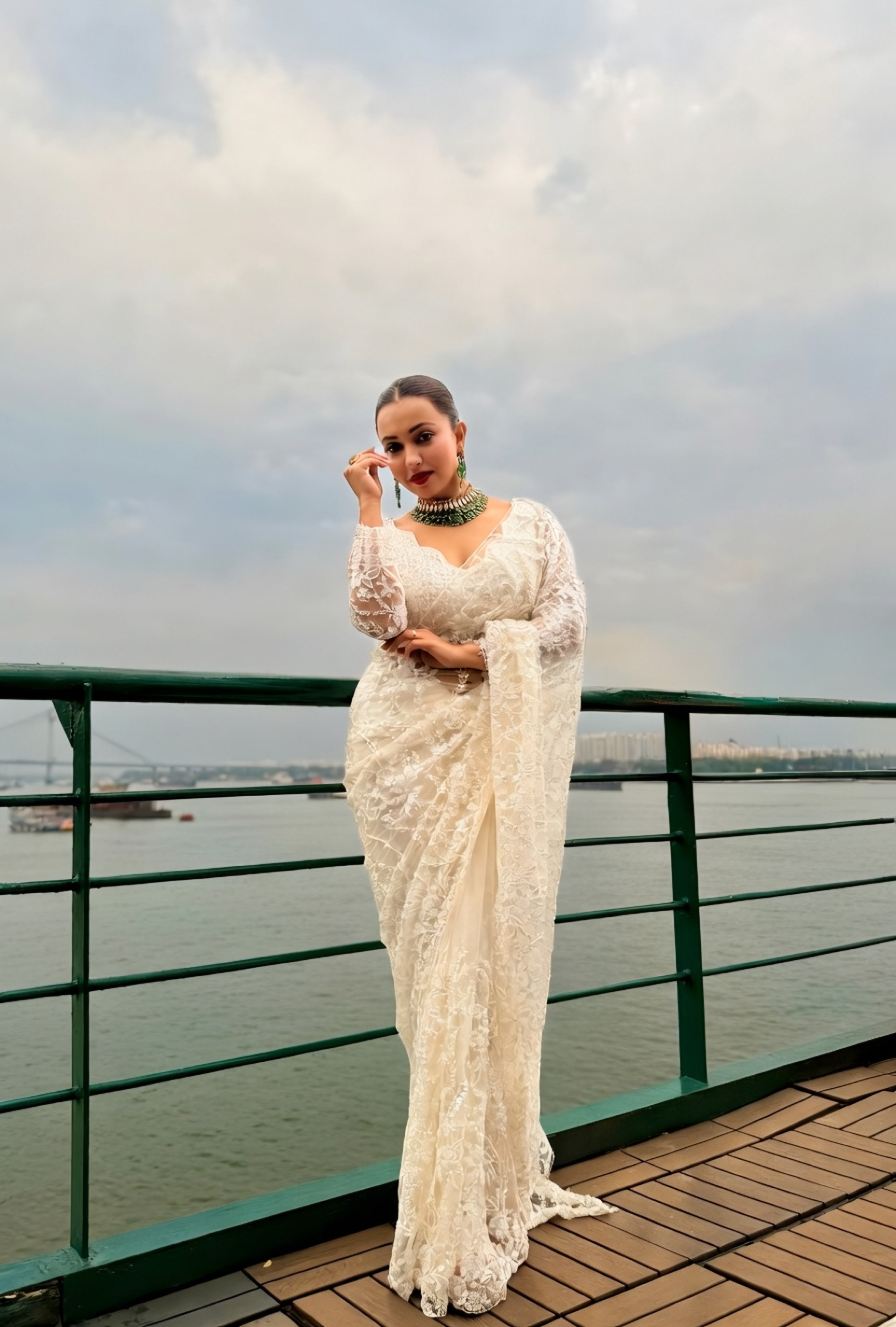 White Floral Lace Saree and Designer Party Wear Saree for Women