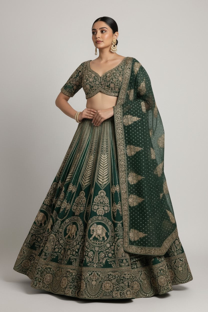 Premium Dola Silk Lehenga Choli Set - View 2 | Rangoli
