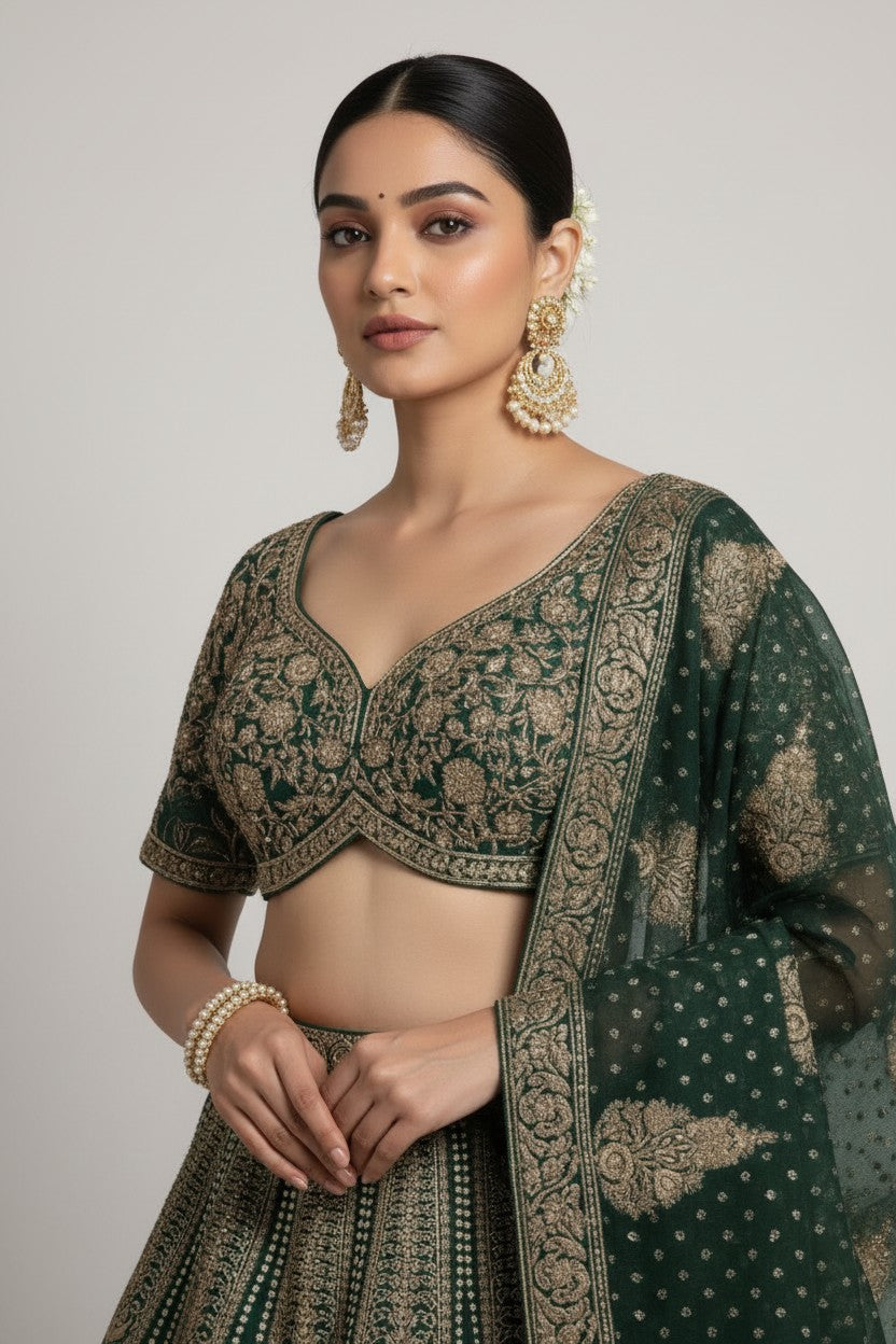 Premium Dola Silk Lehenga Choli Set - View 3 | Rangoli