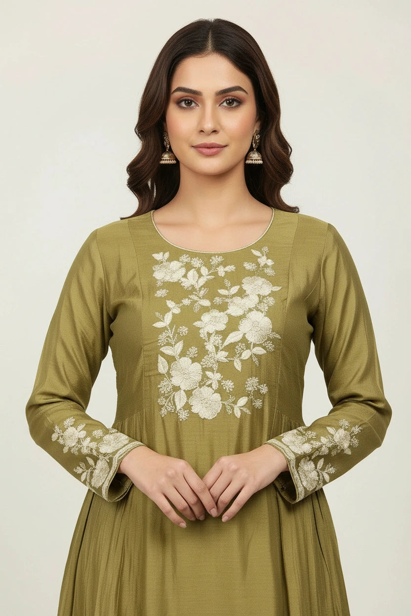 Contemporary Pure Cotton Palazzo Suit Set - Pista Green | Rangoli