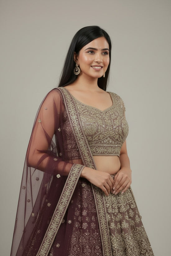 Designer Embroidered Net Lehenga Choli Set - View 4 | Rangoli