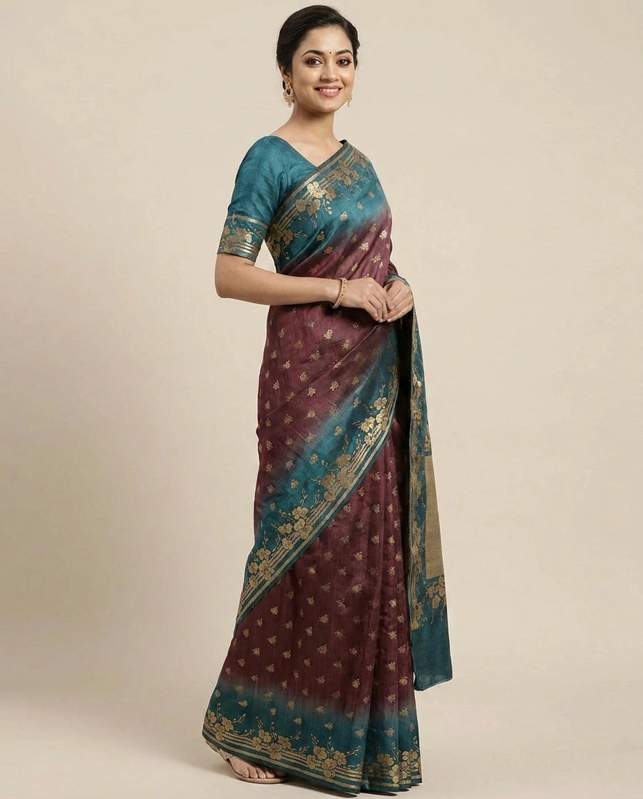 Banarasi Saree in Tussar Khaddi - Rangoli India