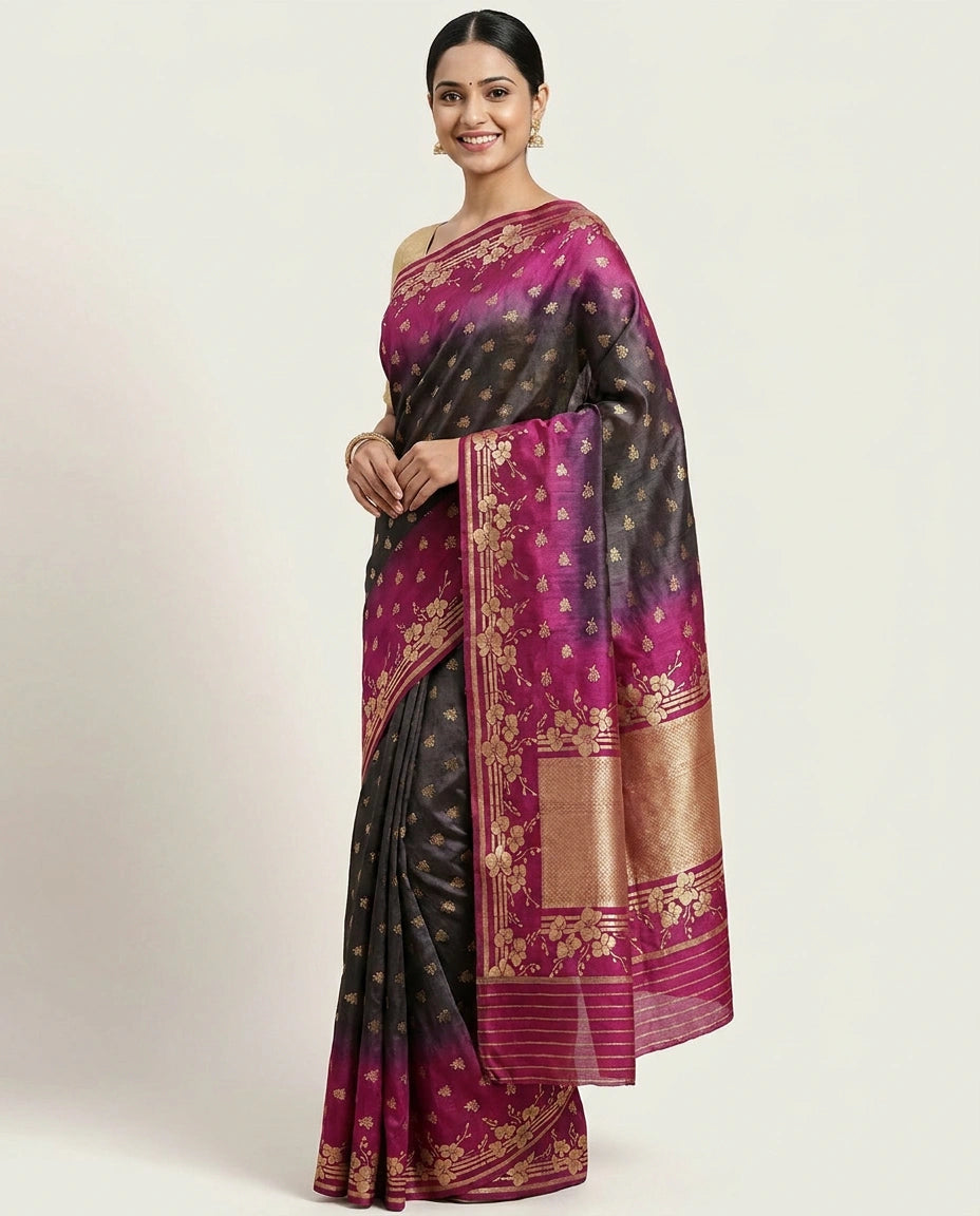 Banarasi Saree in Tussar Khaddi - Rangoli India