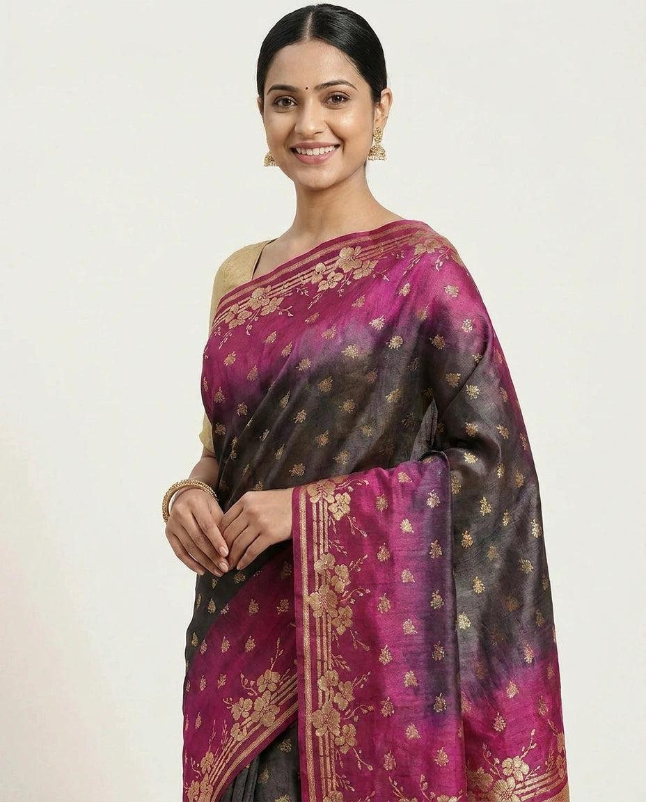 Banarasi Saree in Tussar Khaddi - Rangoli India