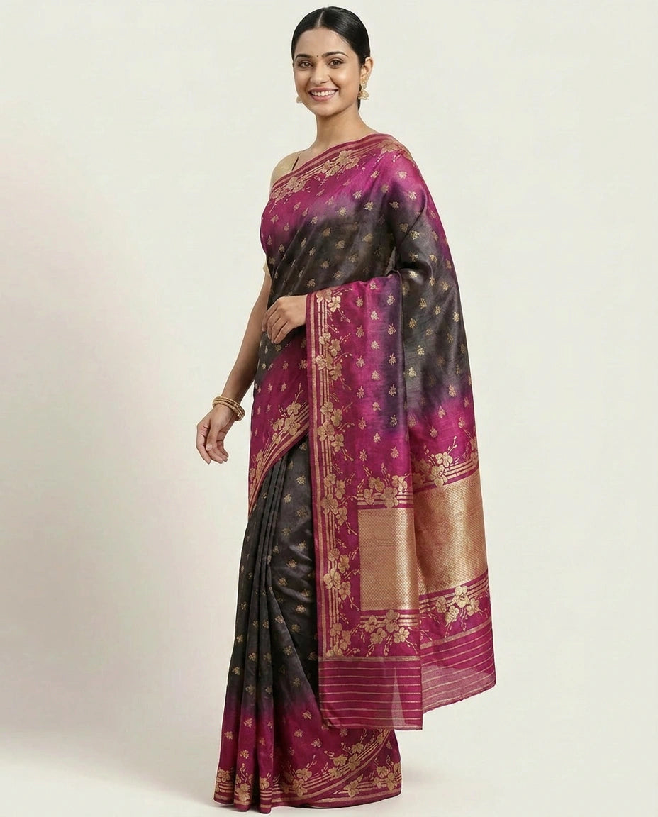 Banarasi Saree in Tussar Khaddi - Rangoli India