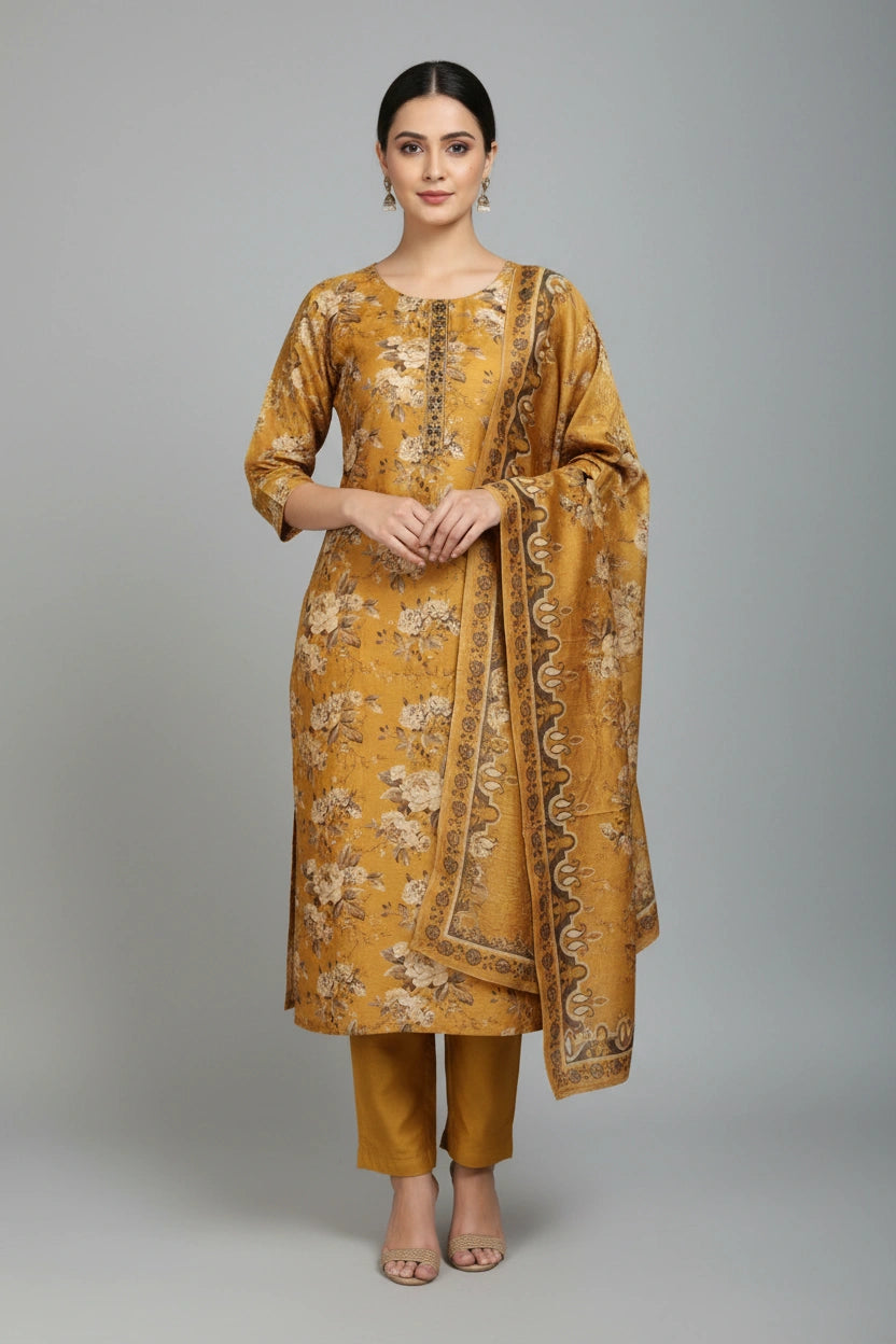 Contemporary Pure Cotton Straight Cut Salwar Suit | Rangoli
