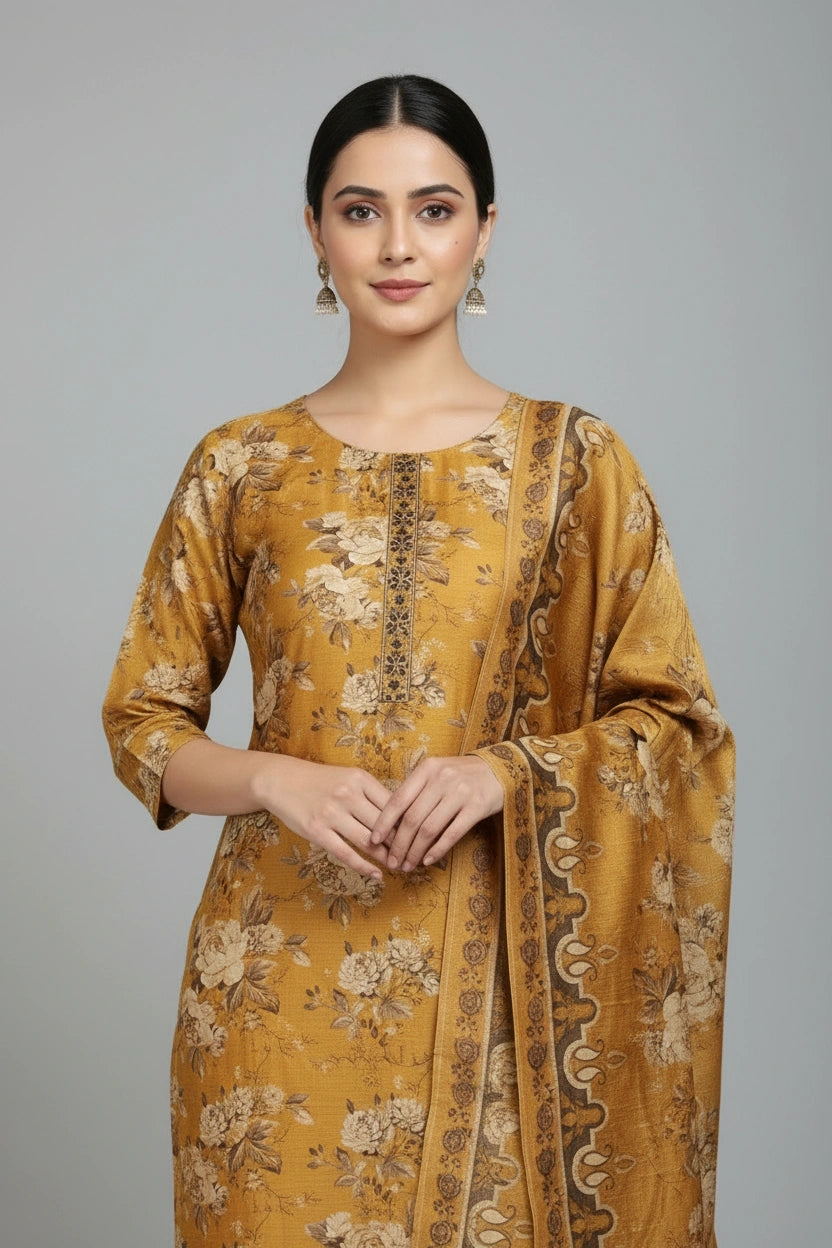 Contemporary Pure Cotton Straight Cut Salwar Suit - View 2 | Rangoli