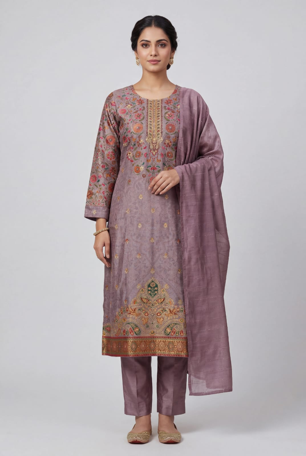 Refined Muslin Straight Suit - Rangoli Sarees