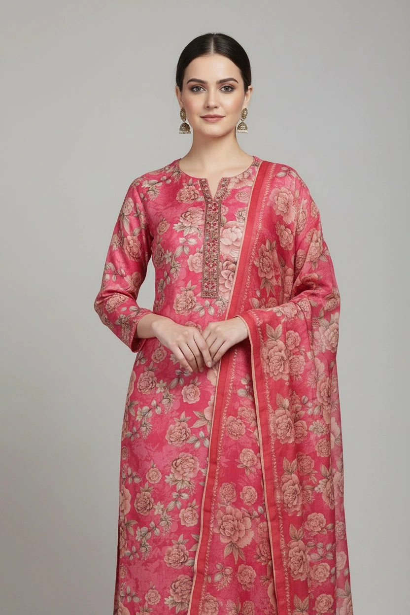 Refined Cotton Straight Suit - Rangoli Sarees