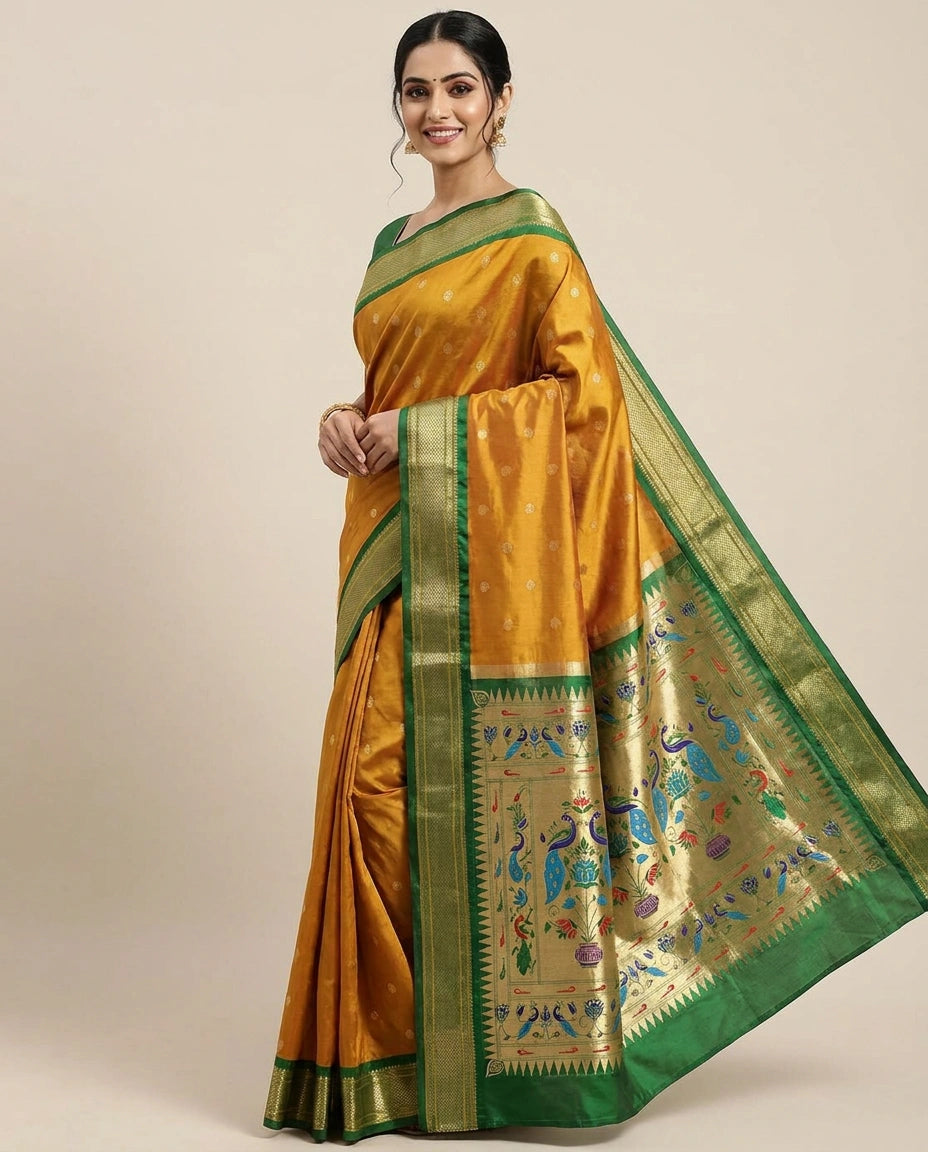 Pure Silk South Weave Saree - Rangoli India