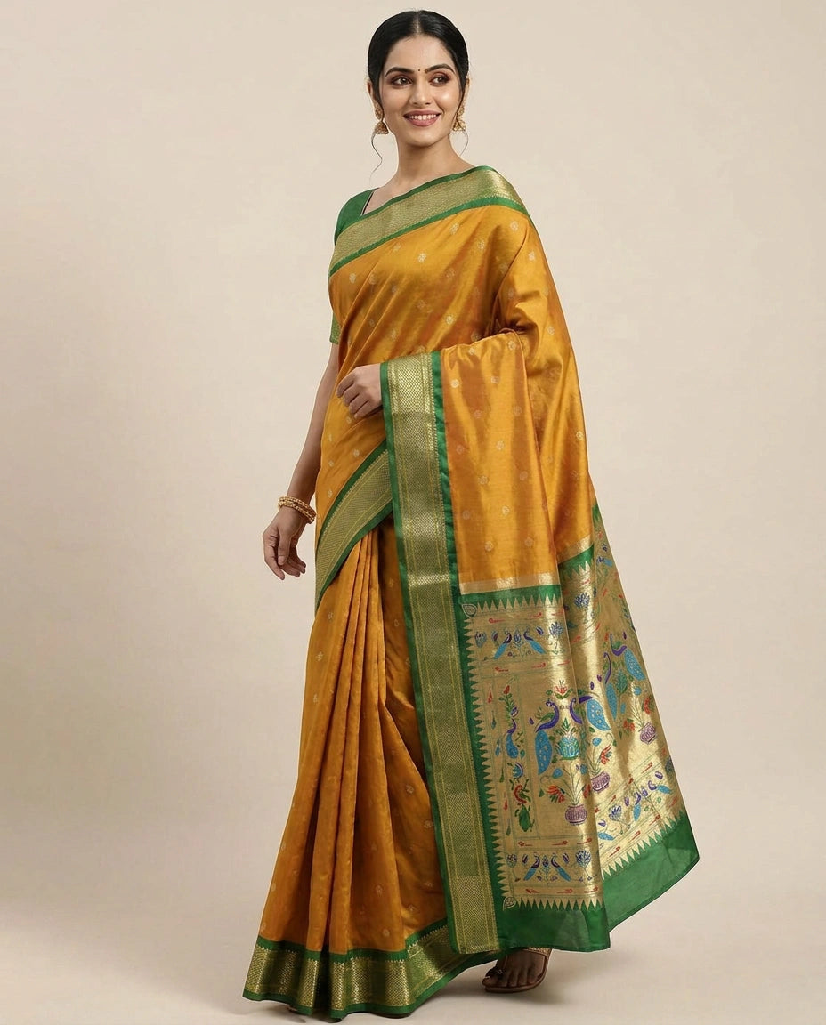Pure Silk South Weave Saree - Rangoli India