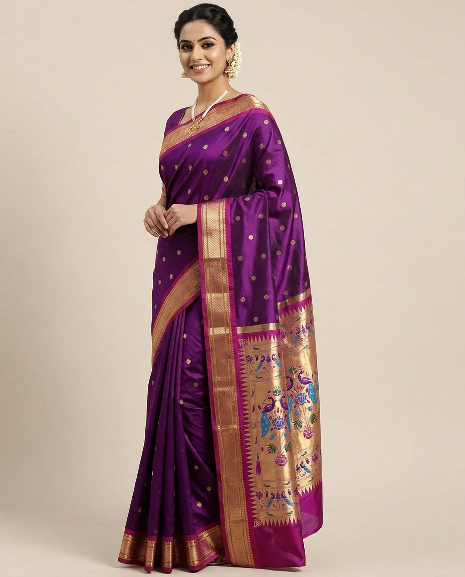 Pure Silk South Weave Saree - Rangoli India