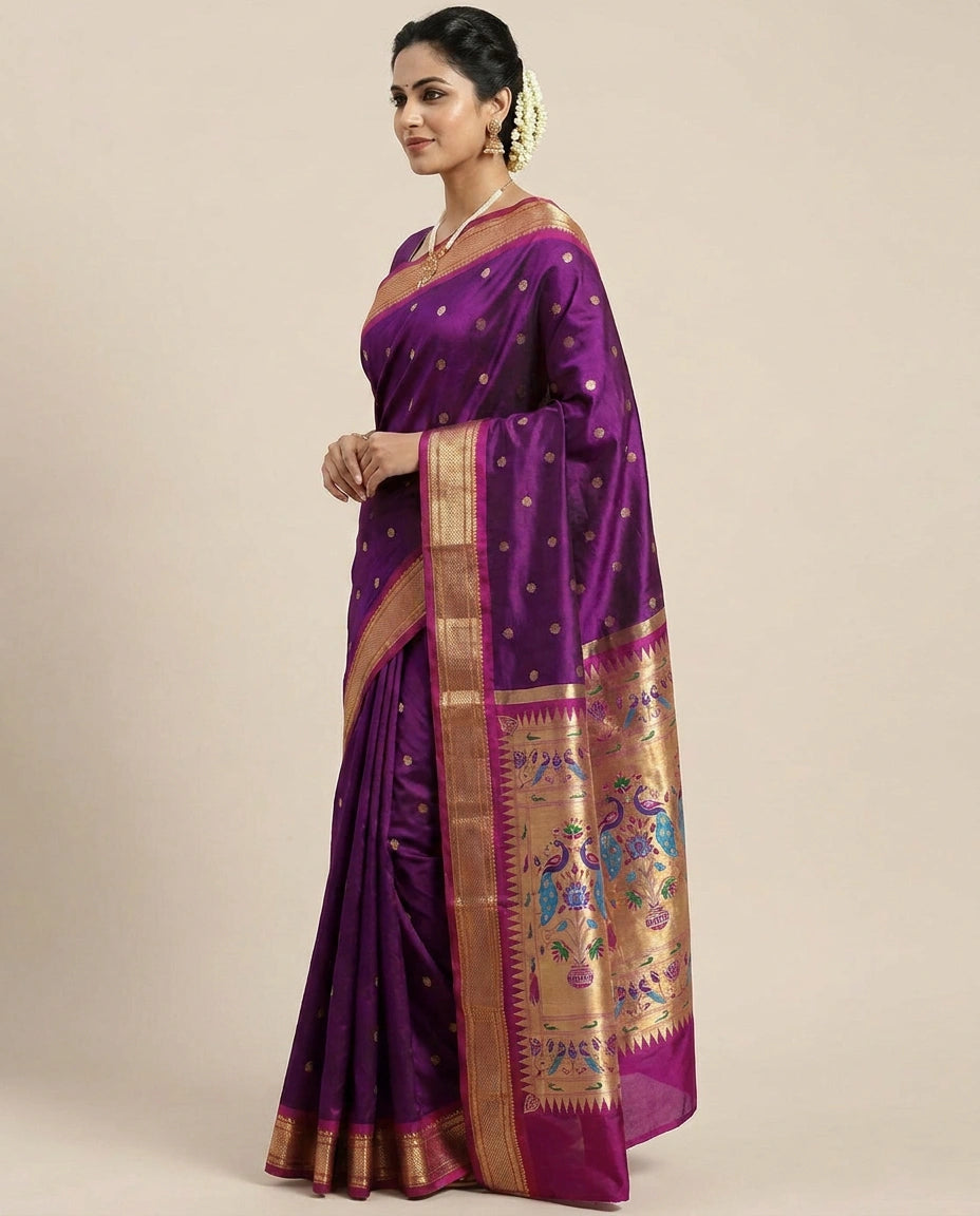 Pure Silk South Weave Saree - Rangoli India