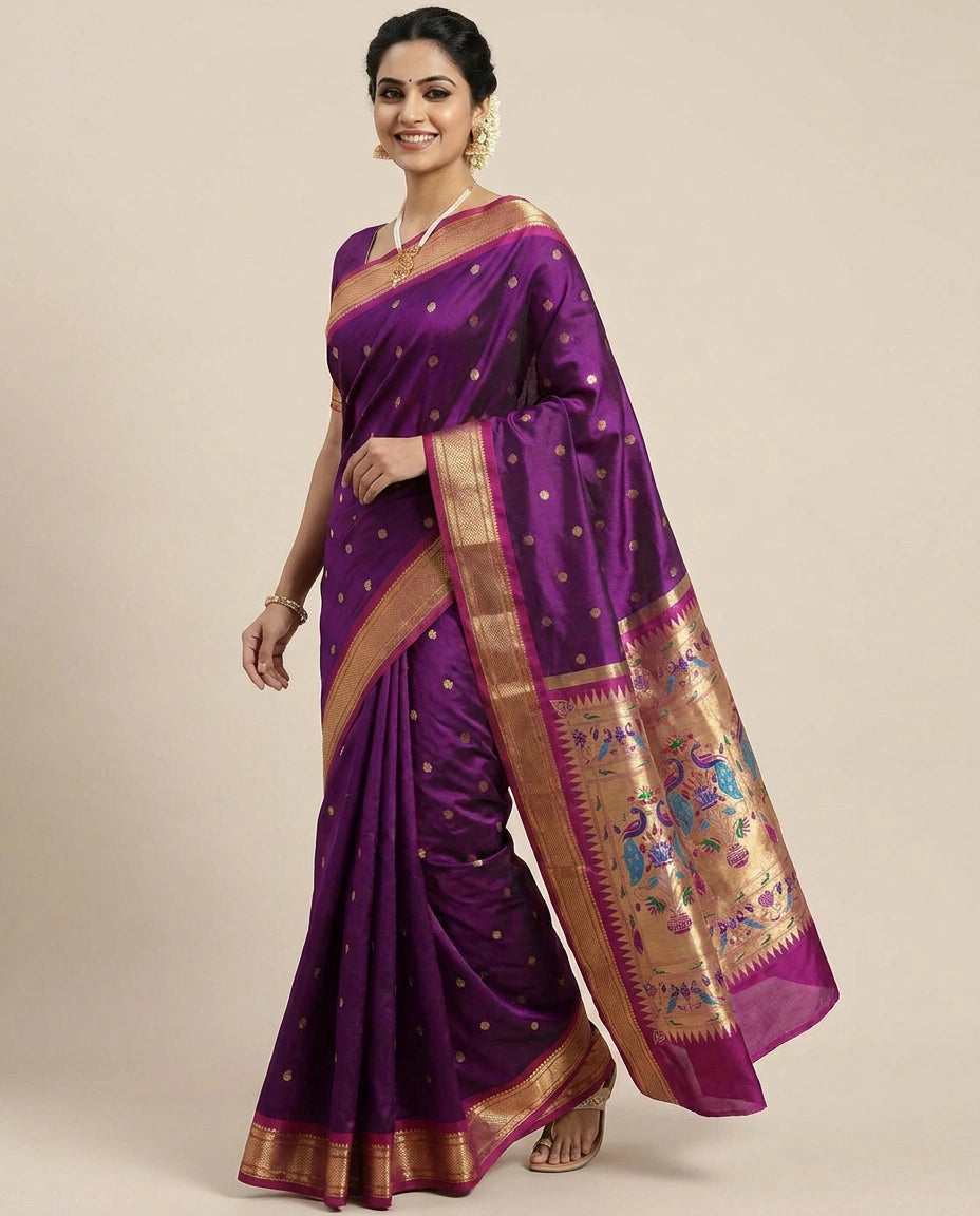 Pure Silk South Weave Saree - Rangoli India