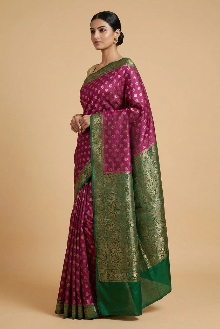 Chiniya Silk Banarasi Saree with Soft Konia for Daily Festive