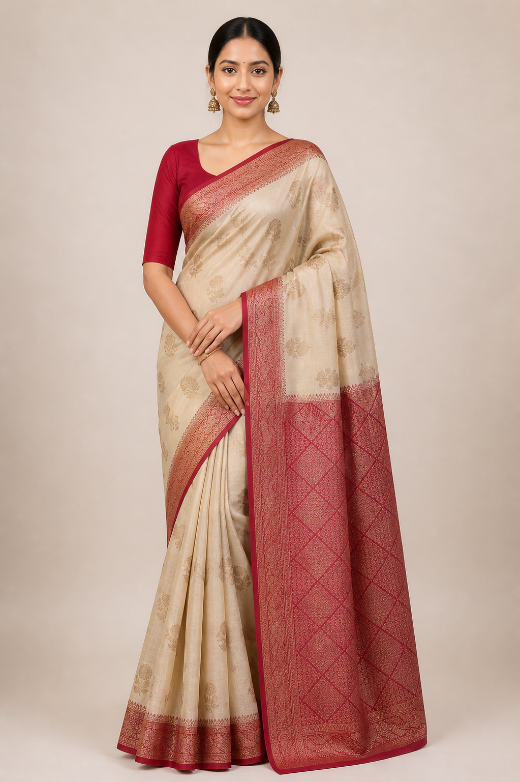 Banarasi Chiniya Silk Saree with Intricate Zari Work