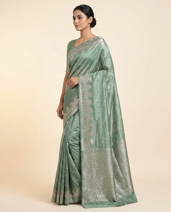 Mauve Fine Chiniya Silk Banarasi Saree with Meenakari Zari Work