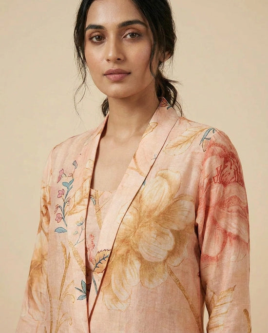 Peach Muslin Co-ord Set for Casual and Daily Wear