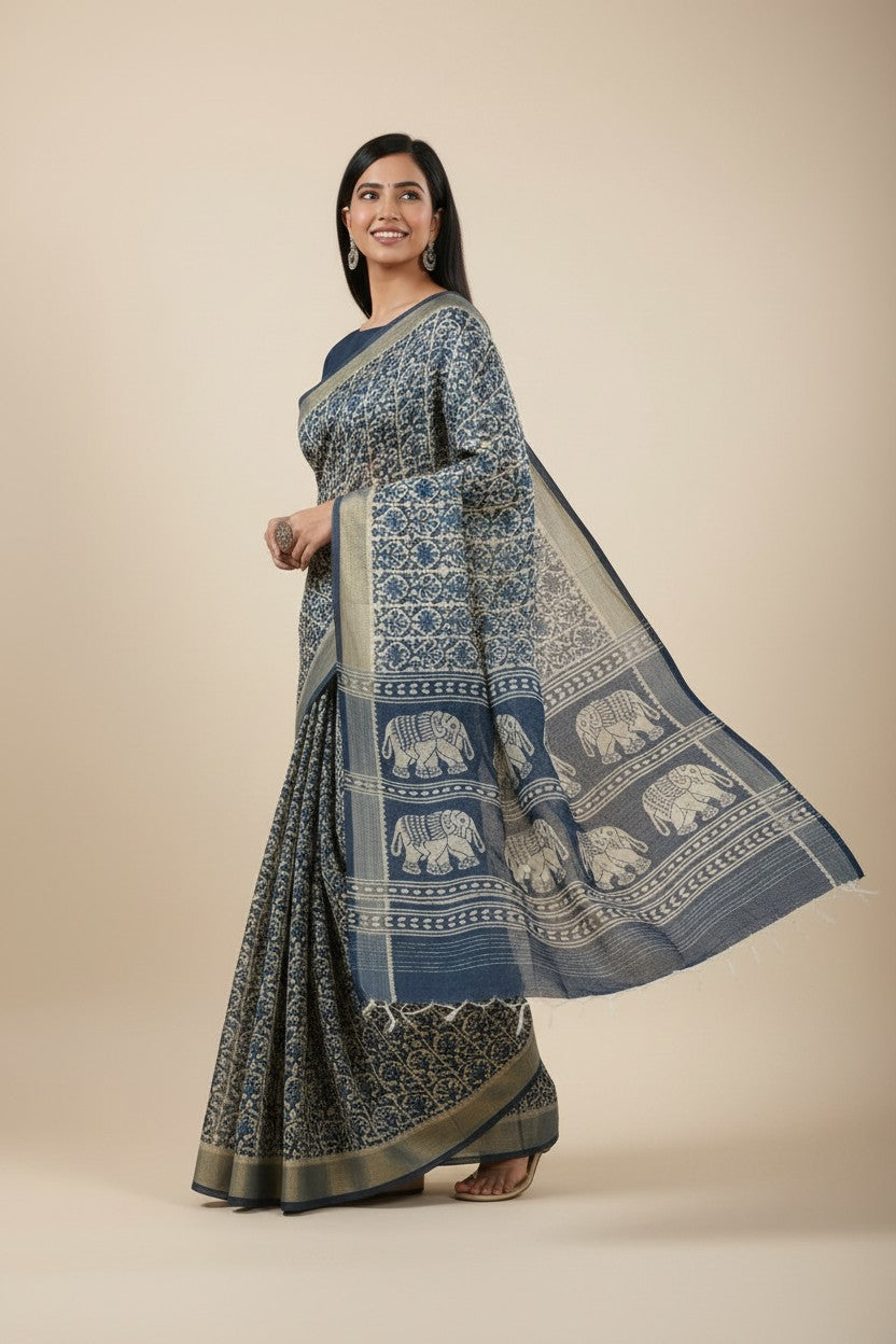 Everyday Cotton Printed Saree - Rangoli Sarees