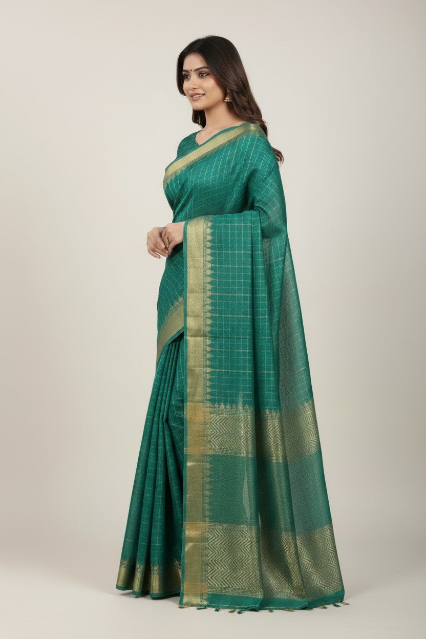 Handcrafted Pure Tussar Silk Chapa Weave Handloom Saree - Wine | Rangoli