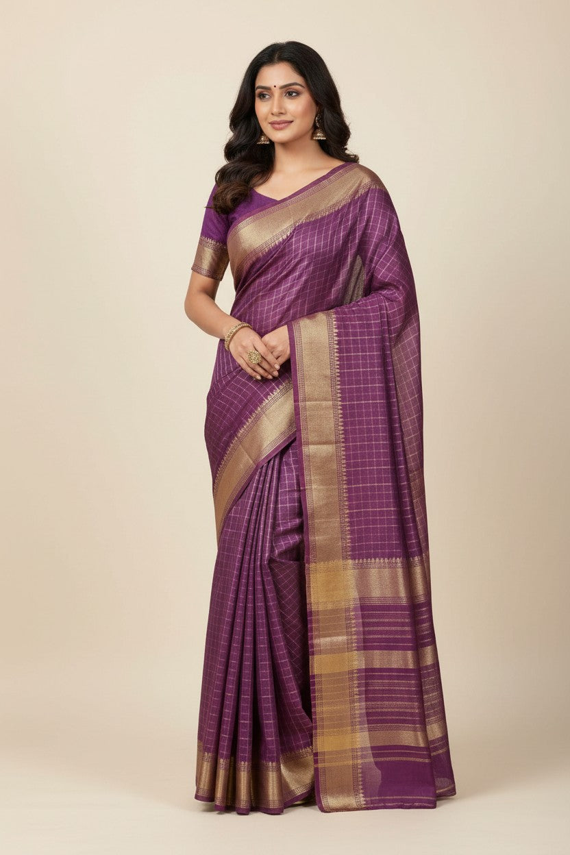 Handcrafted Pure Tussar Silk Chapa Weave Handloom Saree - Rani | Rangoli