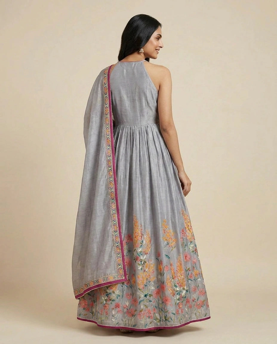 Blue Cotton Side Slit Suit Set for Casual Festive Wear