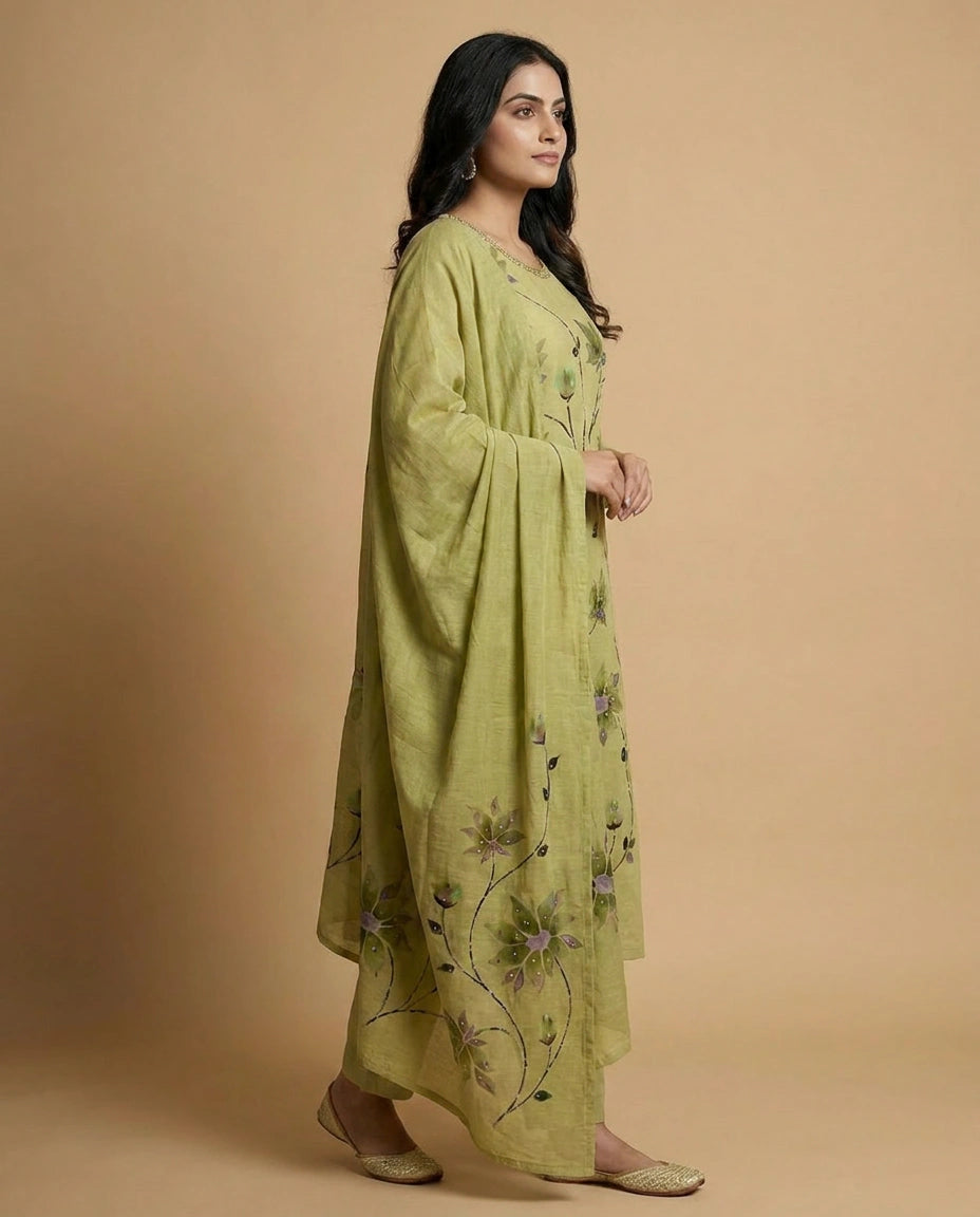 Straight Fit Cotton Salwar Suit Set with Printed Dupatta Straight Suit by Rangoli