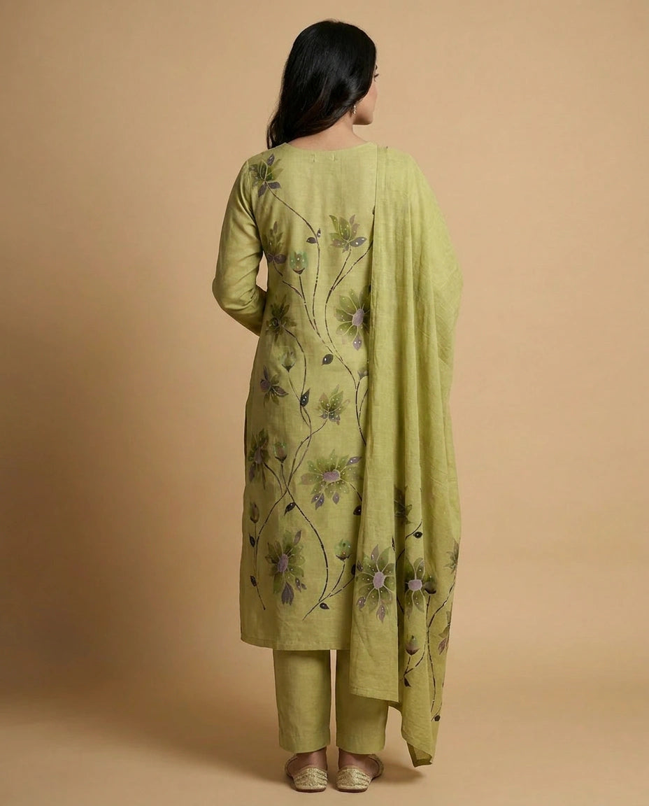 Straight Fit Cotton Salwar Suit Set with Printed Dupatta Straight Suit by Rangoli
