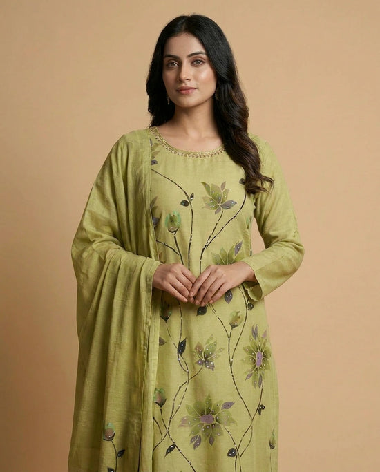 Straight Fit Cotton Salwar Suit Set with Printed Dupatta Straight Suit by Rangoli