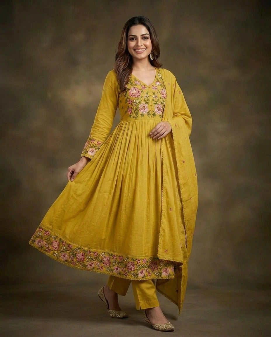Cotton Suit Anarkali - Rangoli India