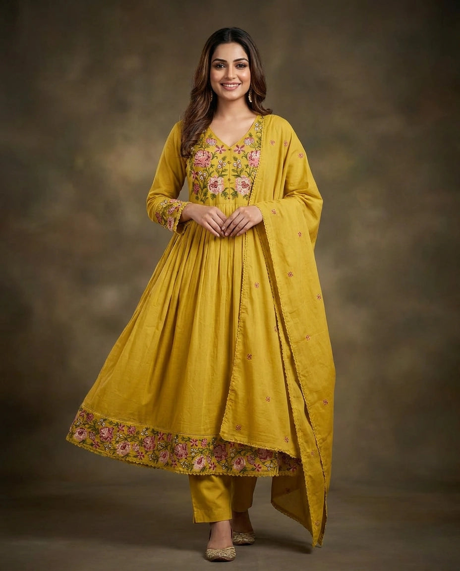 Cotton Suit Anarkali - Rangoli India