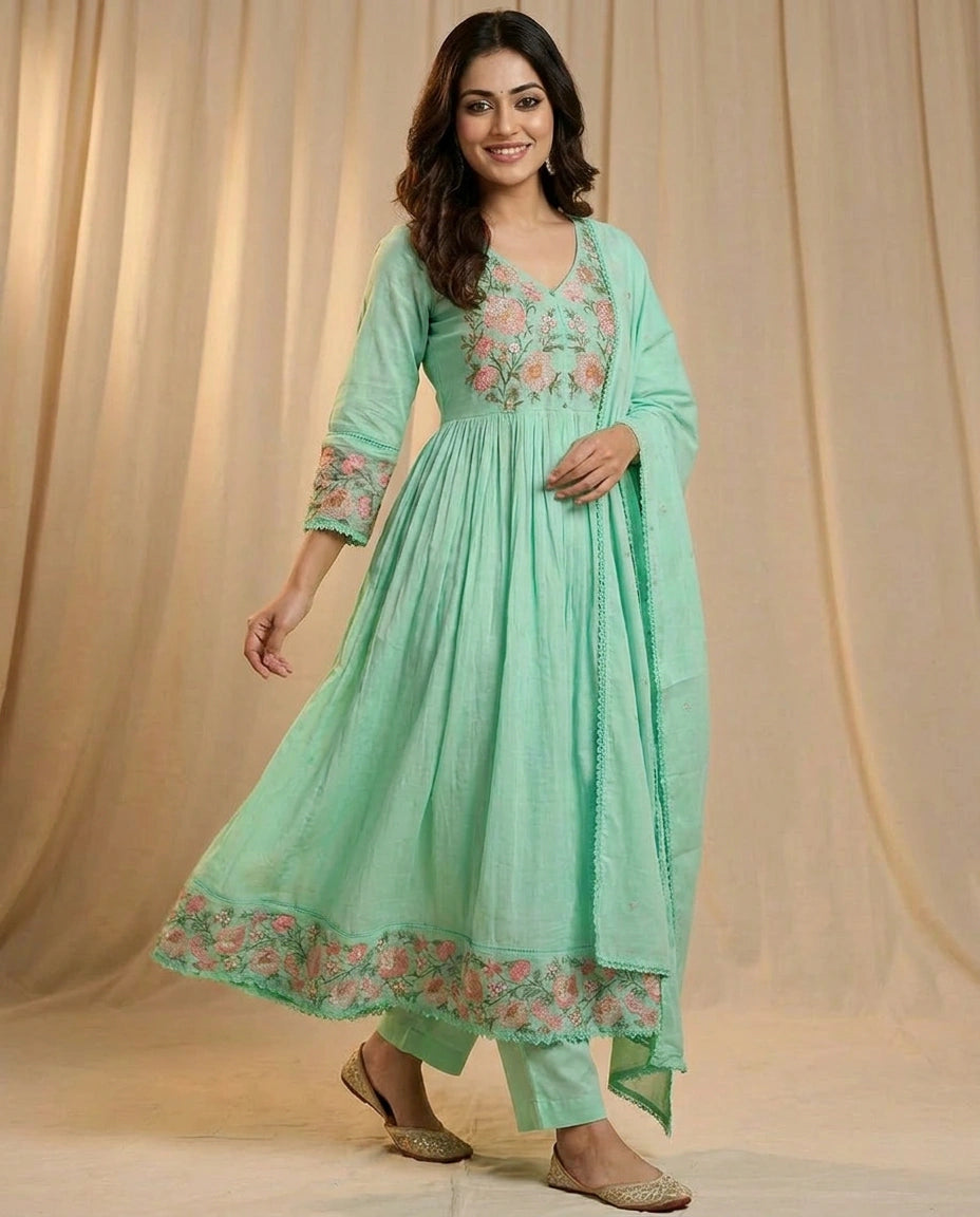 Cotton Suit Anarkali - Rangoli India