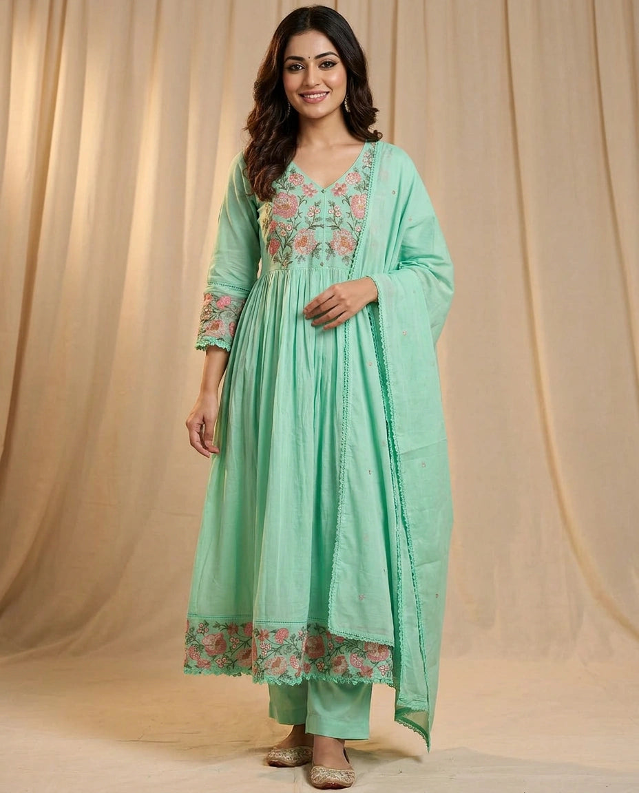 Cotton Suit Anarkali - Rangoli India
