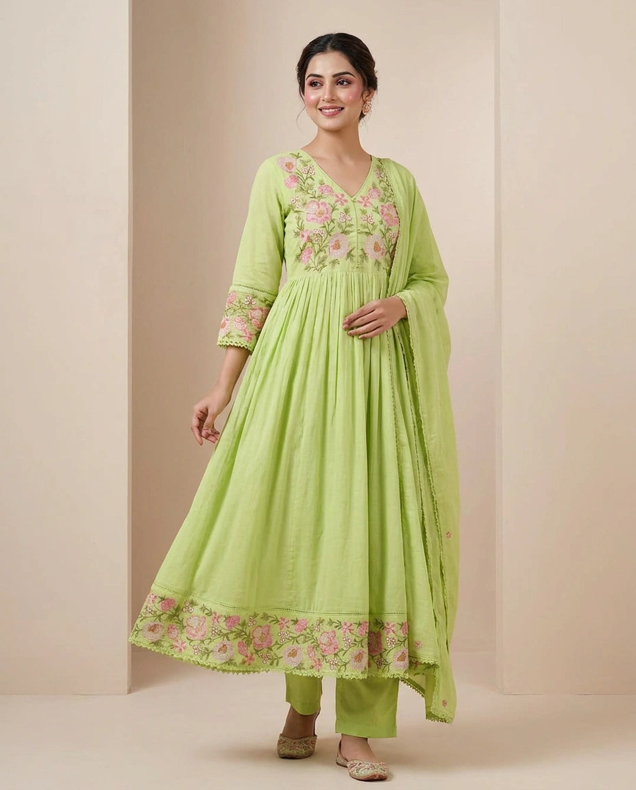 Cotton Suit Anarkali - Rangoli India