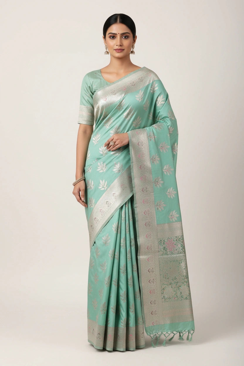 Traditional Silk Katan South Silk Saree - Rangoli Sarees