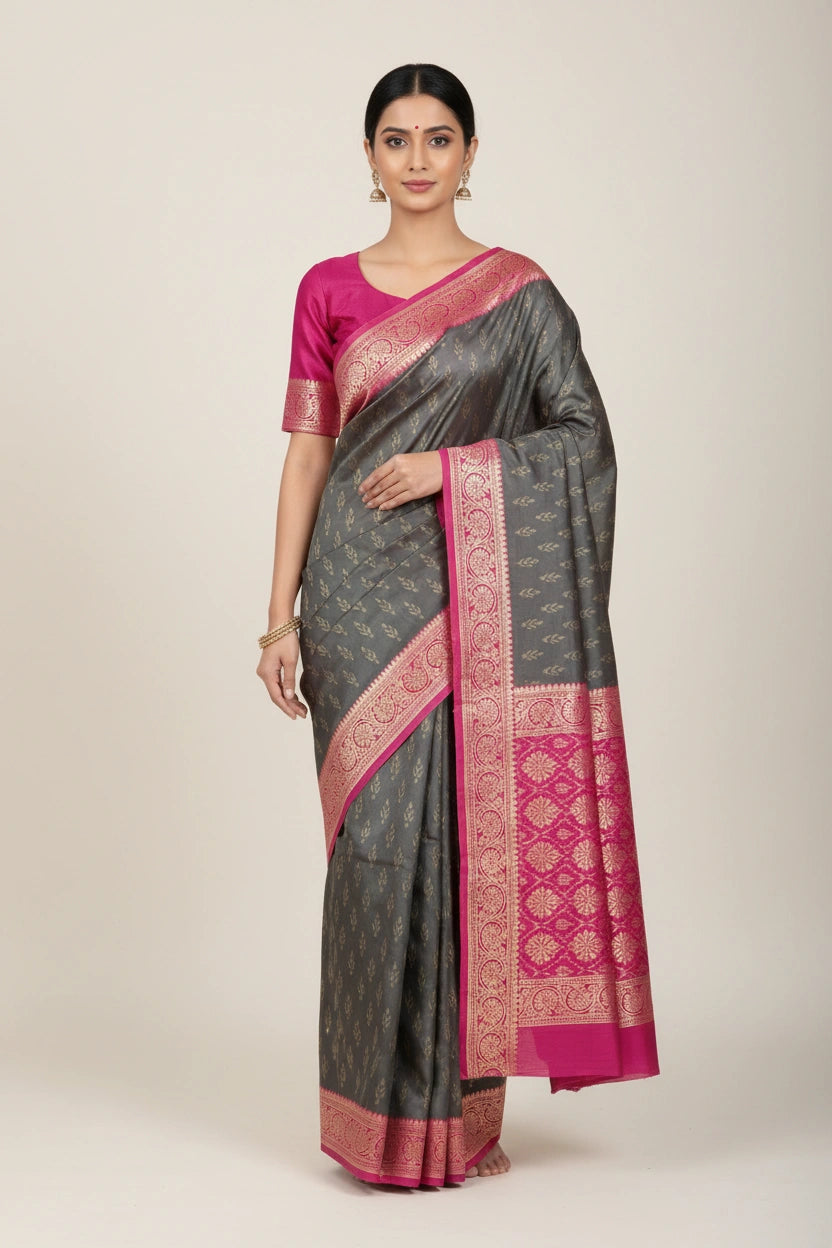 Traditional Silk Katan South Silk Saree - Rangoli Sarees