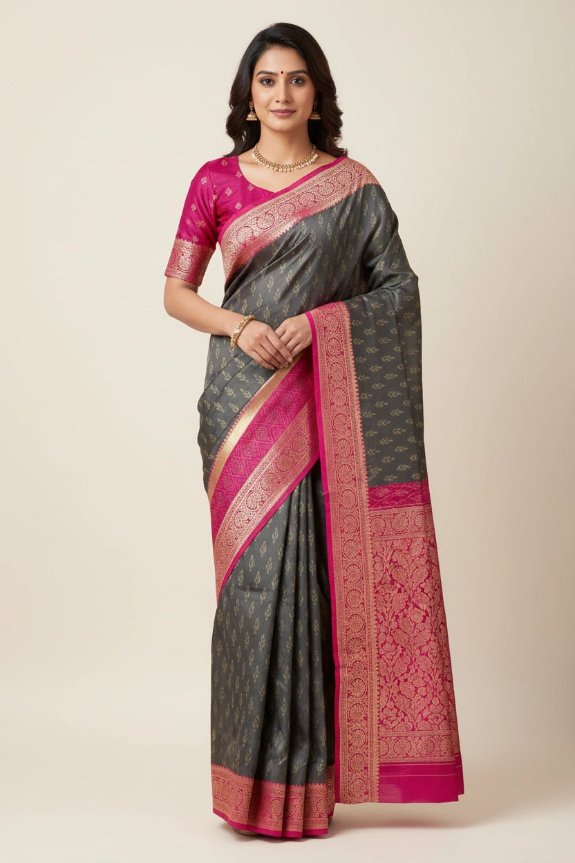 Traditional Silk Katan South Silk Saree - silk Indian ethnic wear by Rangoli