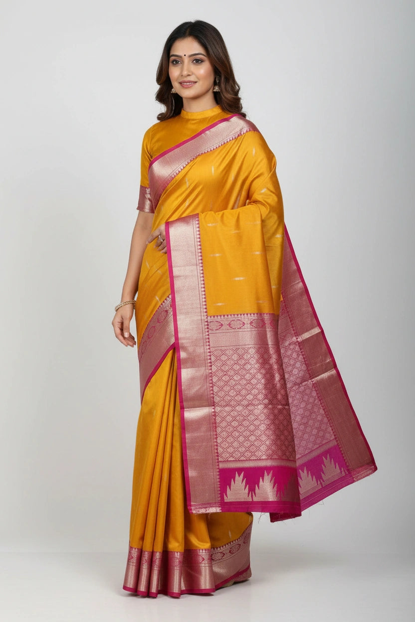 Traditional Tussar Silk South Silk Saree - silk Indian ethnic wear by Rangoli