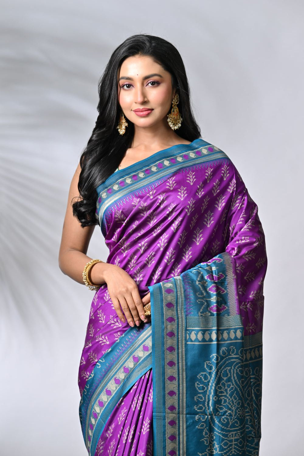 Purple Silk Katan Sarees
