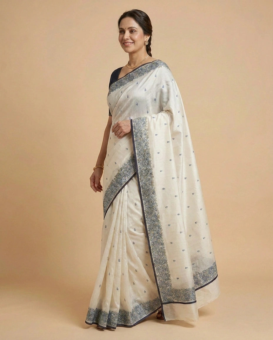 Georgette Embroidered Saree - Rangoli India