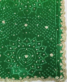 Bandhej Georgette Embroidery Saree with Traditional Print