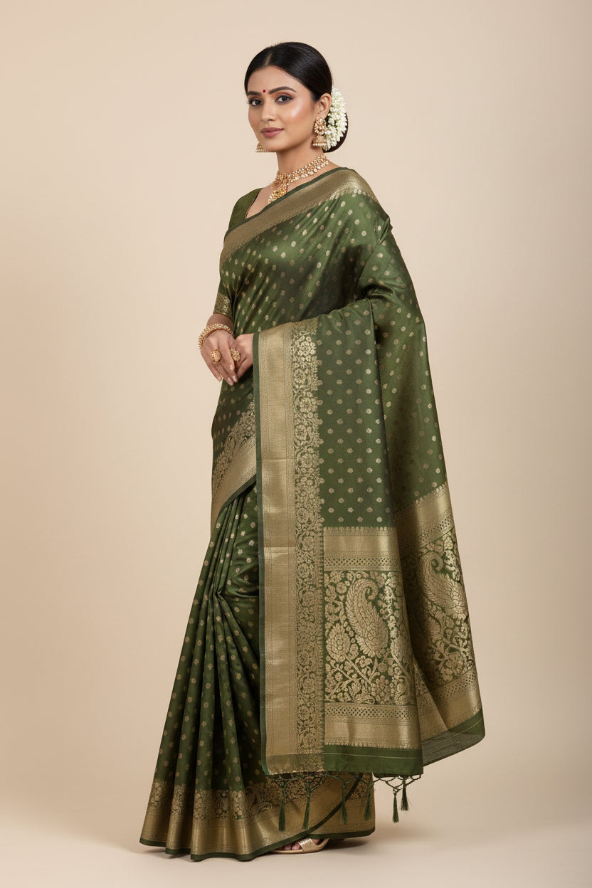 Traditional Silk Katan South Silk Saree - silk Indian ethnic wear by Rangoli
