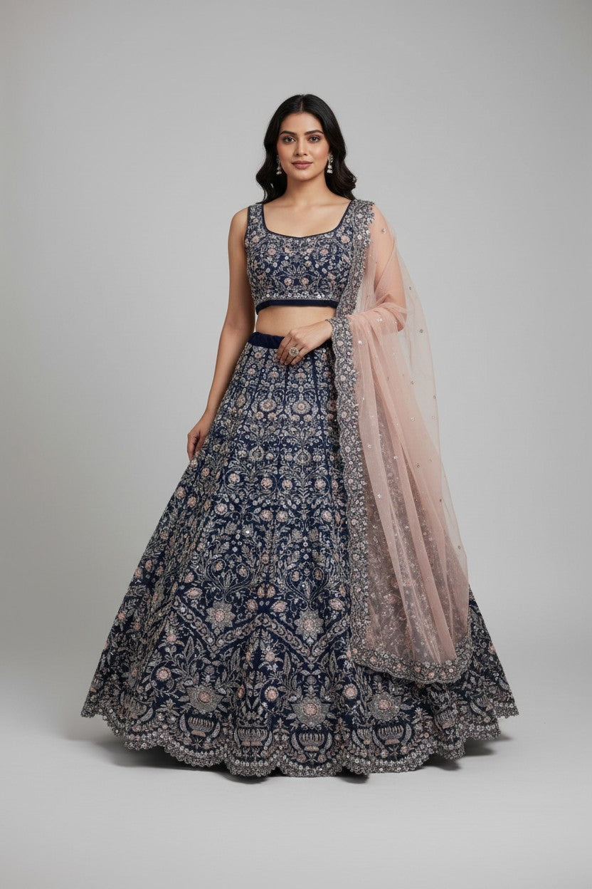 Royal Bridal Raw Silk Lehenga Choli Set | Rangoli