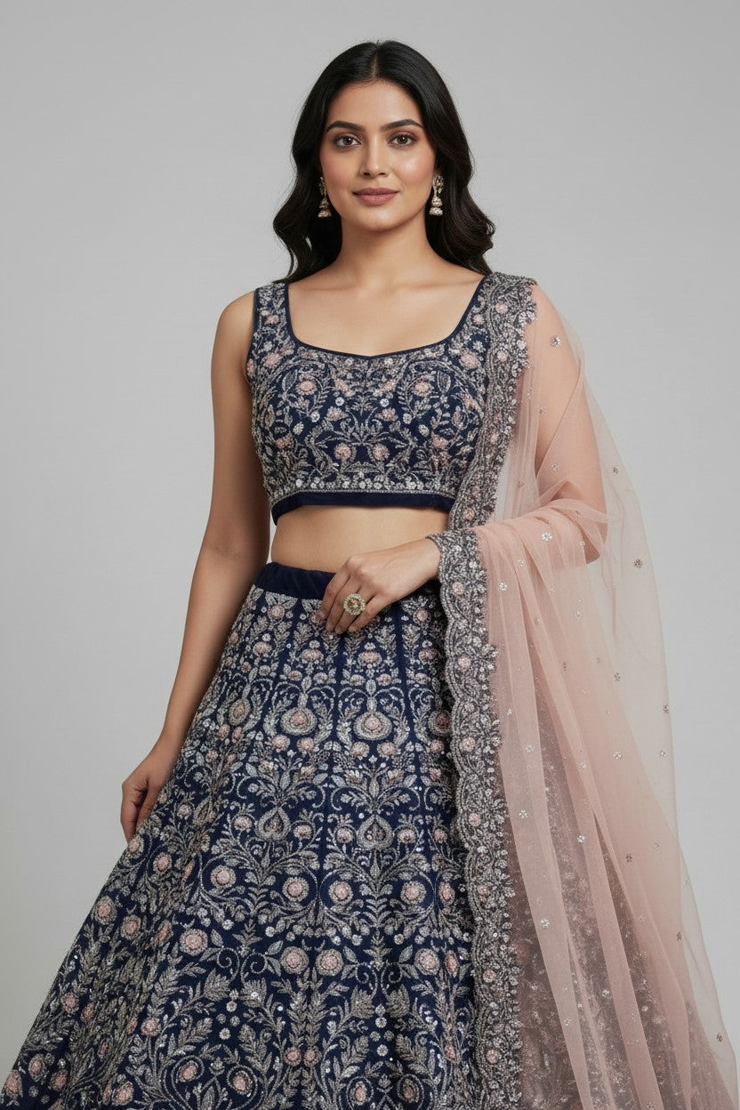 Royal Bridal Raw Silk Lehenga Choli Set - View 4 | Rangoli