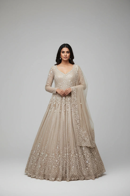 Net Lehenga Set with Resham Embroidery for Mehendi Function