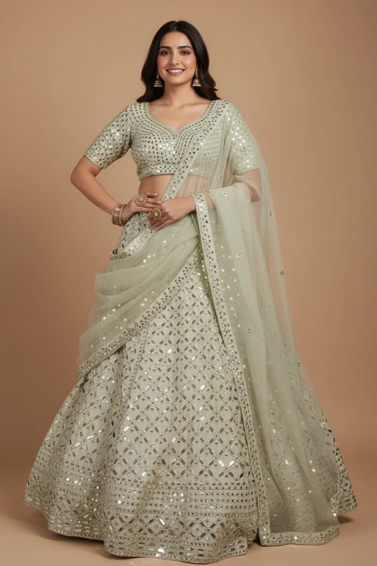 Designer Raw Silk Lehenga Choli Set | Rangoli