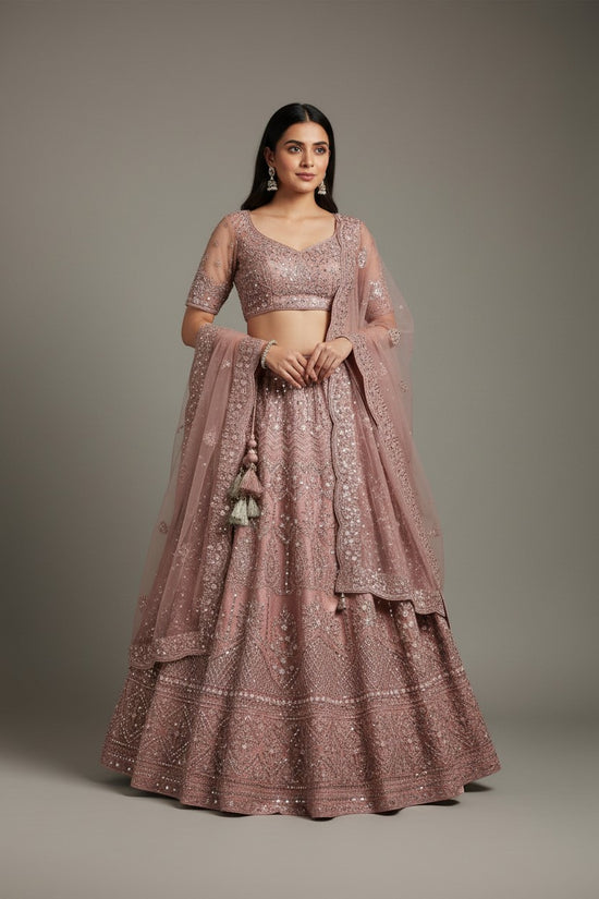 Designer Embroidered Net Lehenga Choli Set | Rangoli